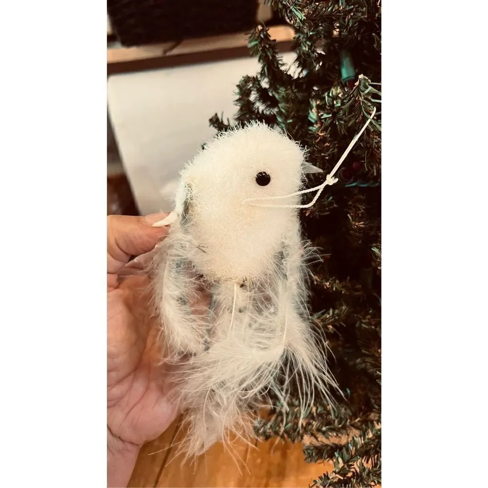 Bird Christmas tree ornament Feather Foam Vintage